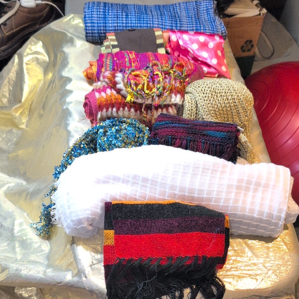 Lot Of TEN Assorted Scarves